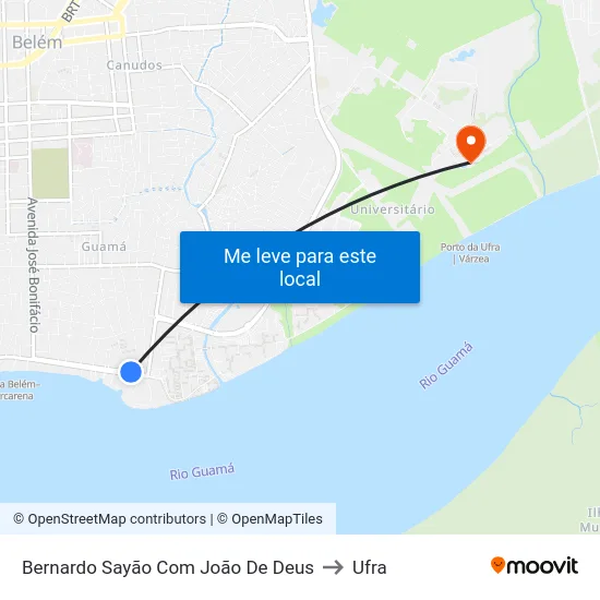 Bernardo Sayão Com João De Deus to Ufra map