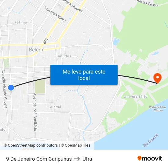 9 De Janeiro Com Caripunas to Ufra map