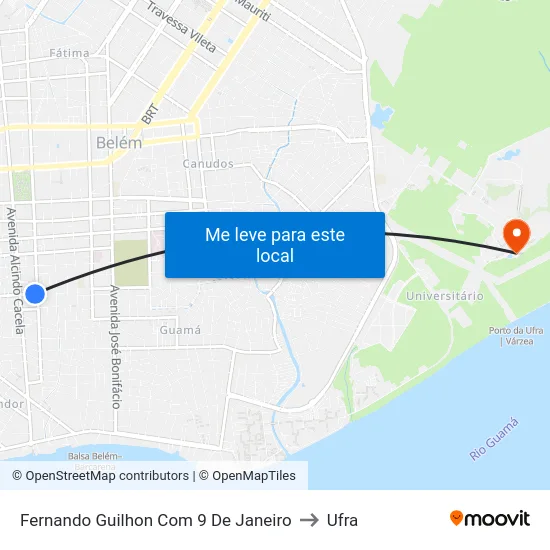 Fernando Guilhon Com 9 De Janeiro to Ufra map