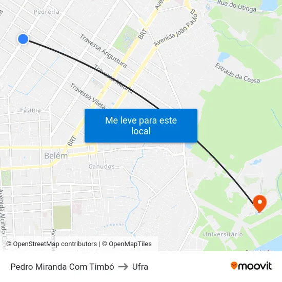 Pedro Miranda Com Timbó to Ufra map