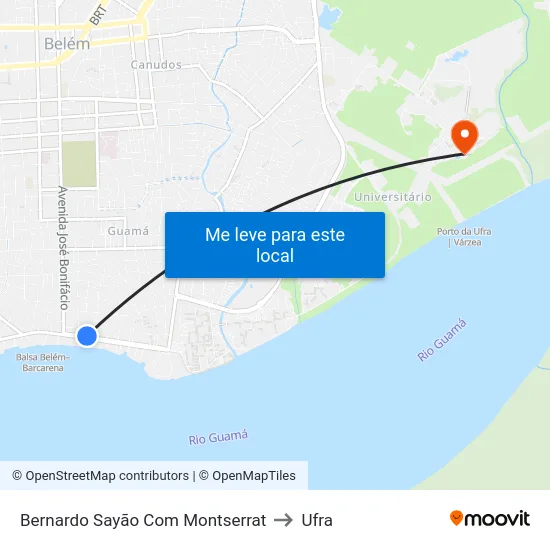 Bernardo Sayão Com Montserrat to Ufra map