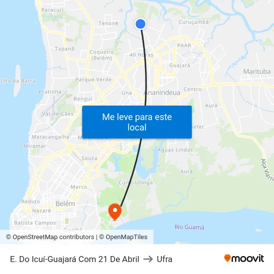 E. Do Icuí-Guajará Com 21 De Abril to Ufra map
