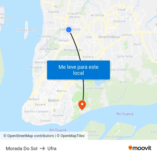 Morada Do Sol to Ufra map