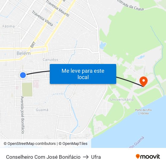 Conselheiro Com José Bonifácio to Ufra map