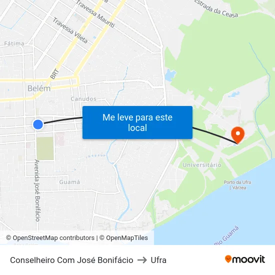 Conselheiro Com José Bonifácio to Ufra map