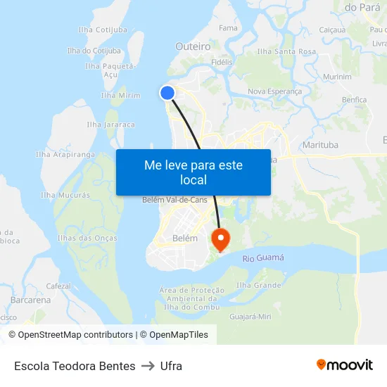 Escola Teodora Bentes to Ufra map