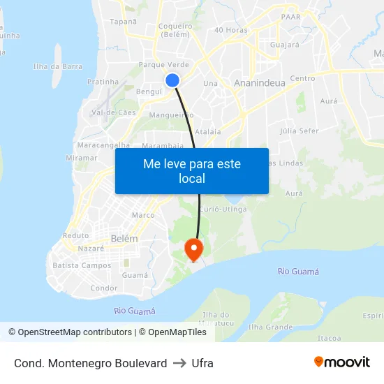 Cond. Montenegro Boulevard to Ufra map