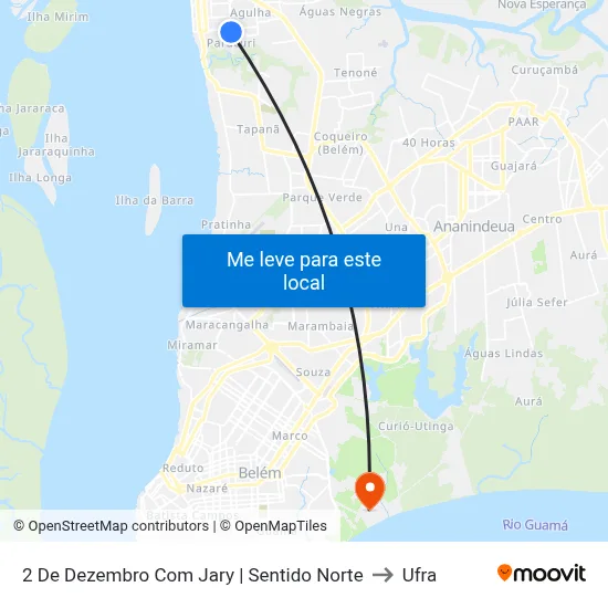 2 De Dezembro Com Jary | Sentido Norte to Ufra map