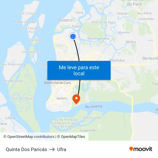 Quinta Dos Paricás to Ufra map