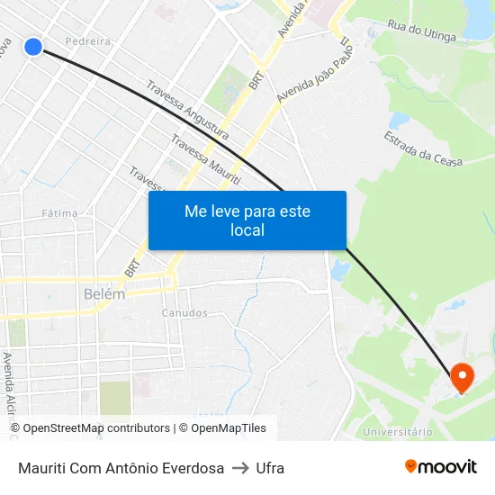 Mauriti Com Antônio Everdosa to Ufra map
