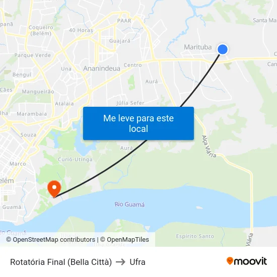 Rotatória Final (Bella Città) to Ufra map