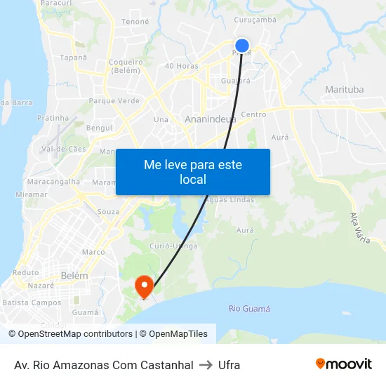 Av. Rio Amazonas Com Castanhal to Ufra map