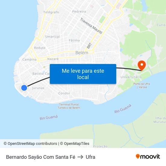 Bernardo Sayão Com Santa Fé to Ufra map