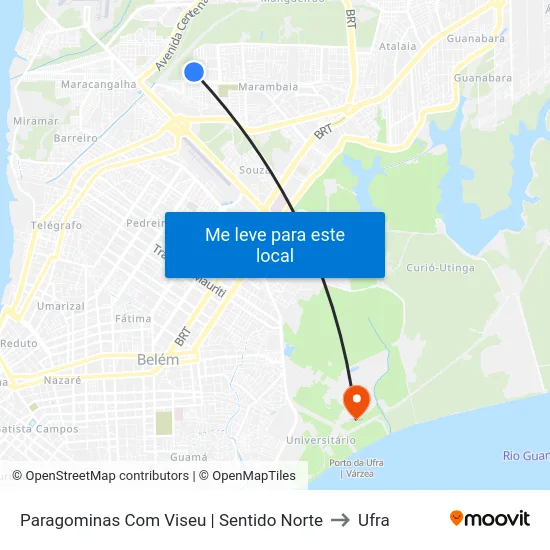 Paragominas Com Viseu | Sentido Norte to Ufra map