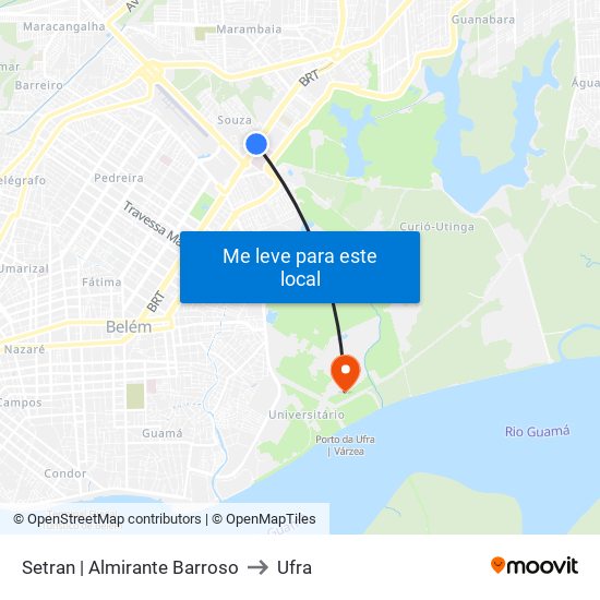 Setran | Almirante Barroso to Ufra map