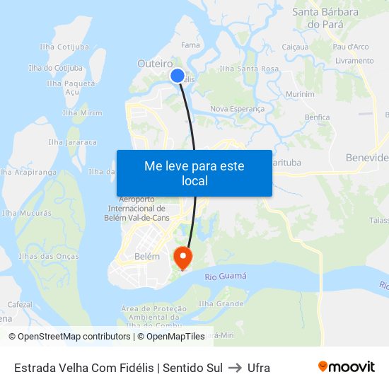Estrada Velha Com Fidélis | Sentido Sul to Ufra map