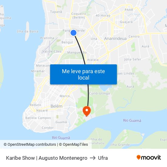 Karíbe Show | Augusto Montenegro to Ufra map