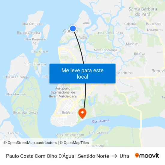 Paulo Costa Com Olho D'Água | Sentido Norte to Ufra map