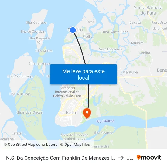 N.S. Da Conceição Com Franklin De Menezes | Sentido Sul to Ufra map