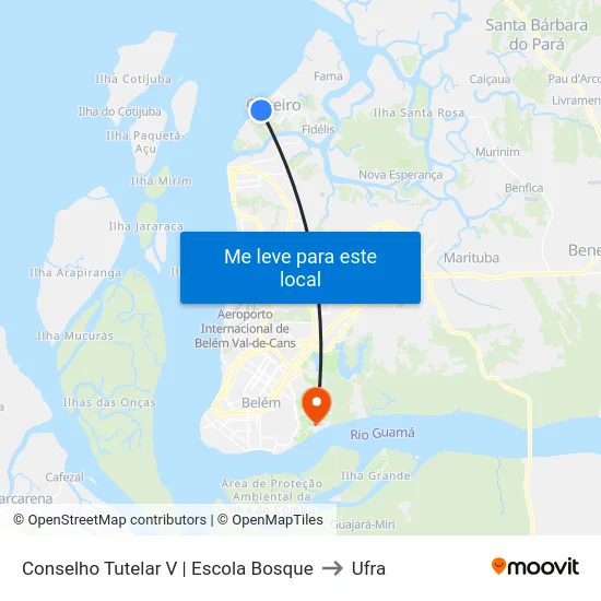 Conselho Tutelar V | Escola Bosque to Ufra map