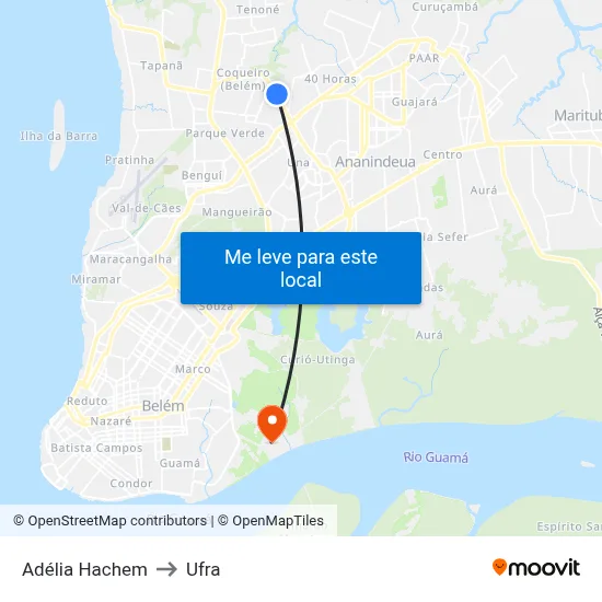 Adélia Hachem to Ufra map