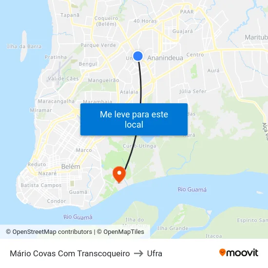 Mário Covas Com Transcoqueiro to Ufra map
