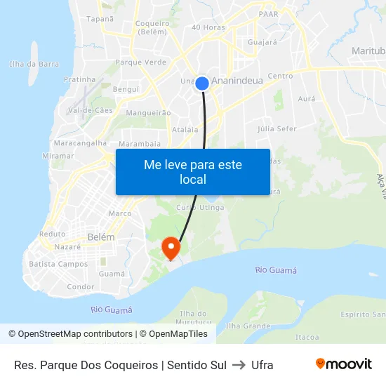 Res. Parque Dos Coqueiros | Sentido Sul to Ufra map