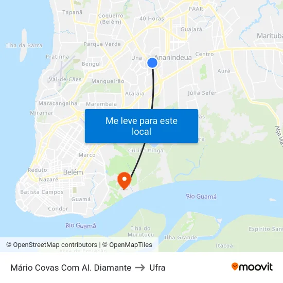 Mário Covas Com Al. Diamante to Ufra map