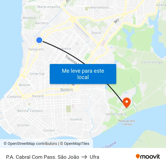 P.A. Cabral Com Pass. São João to Ufra map