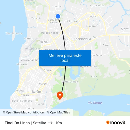 Final Da Linha | Satélite to Ufra map