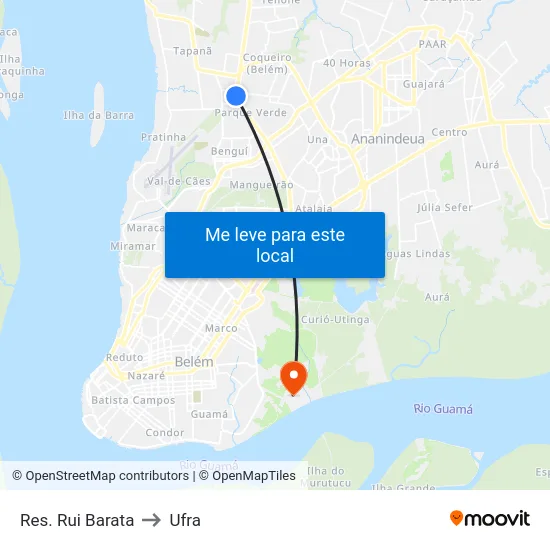 Res. Rui Barata to Ufra map