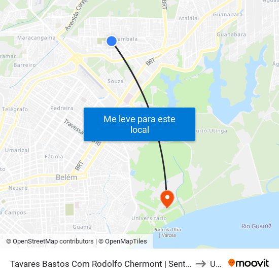 Tavares Bastos Com Rodolfo Chermont | Sentido Leste to Ufra map