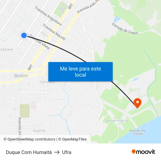 Duque Com Humaitá to Ufra map