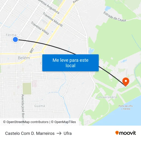 Castelo Com D. Marreiros to Ufra map