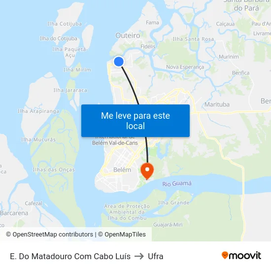 E. Do Matadouro Com Cabo Luís to Ufra map