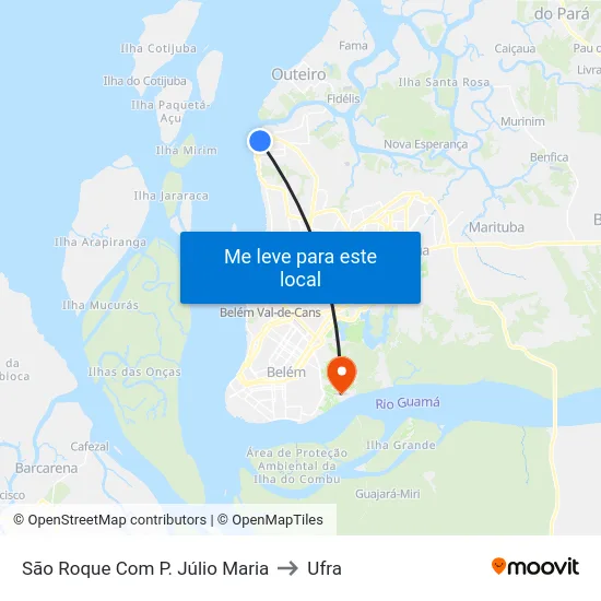 São Roque Com P. Júlio Maria to Ufra map