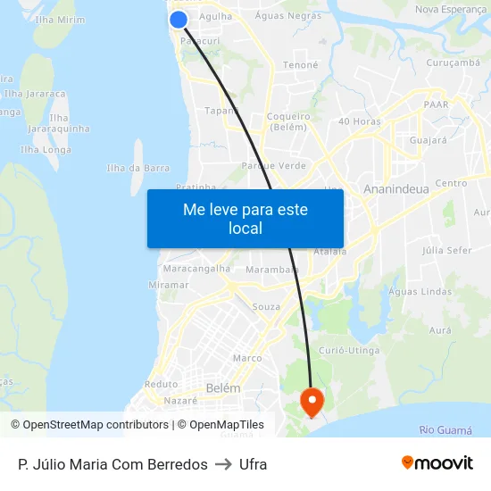 P. Júlio Maria Com Berredos to Ufra map