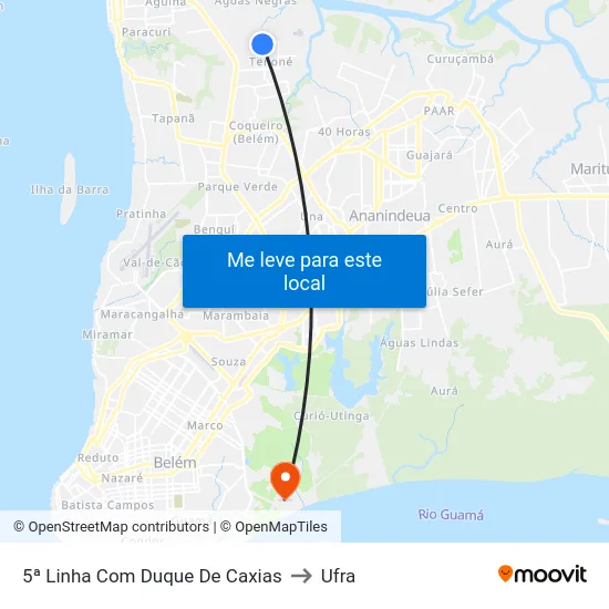 5ª Linha Com Duque De Caxias to Ufra map