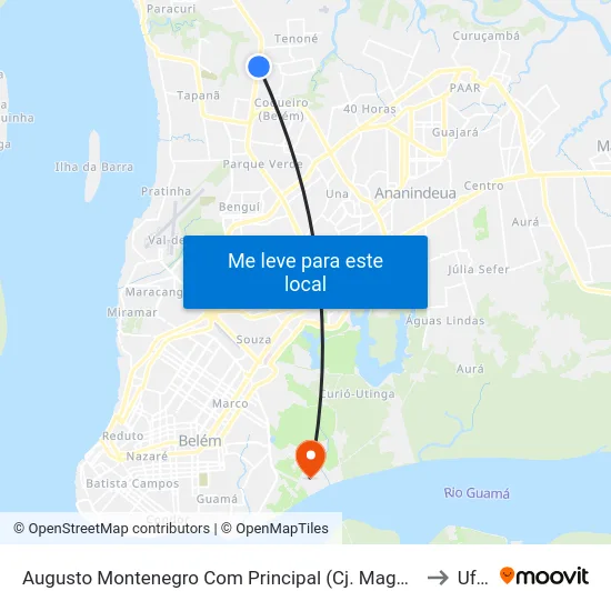 Augusto Montenegro Com Principal (Cj. Maguari) to Ufra map