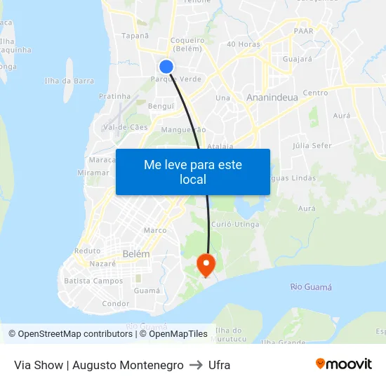 Via Show | Augusto Montenegro to Ufra map