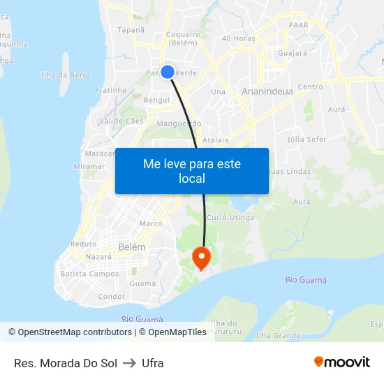 Res. Morada Do Sol to Ufra map