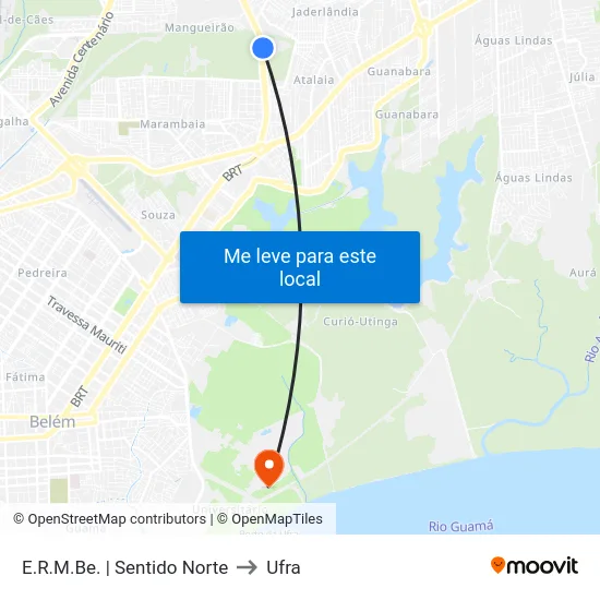 E.R.M.Be. | Sentido Norte to Ufra map