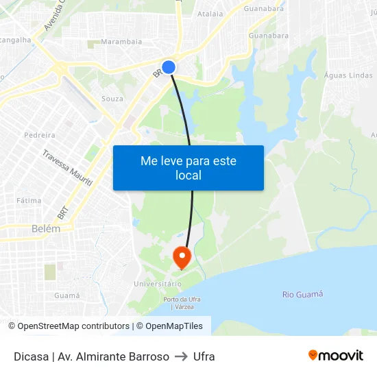 Dicasa | Av. Almirante Barroso to Ufra map