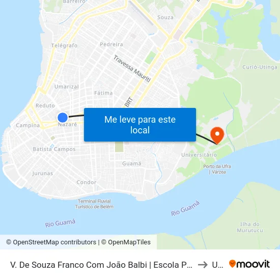 V. De Souza Franco Com João Balbi | Escola Pinto Marques to Ufra map
