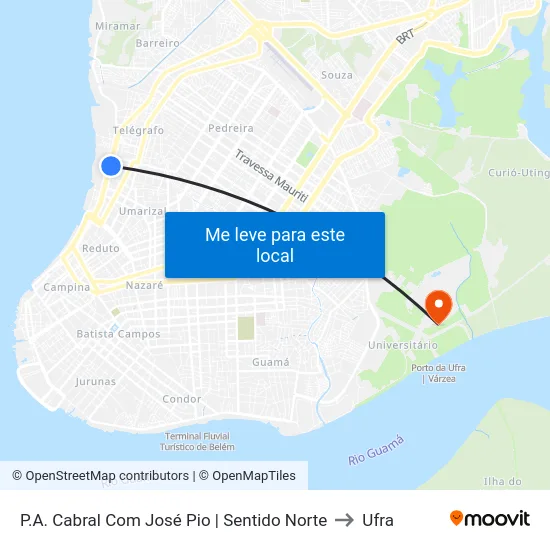 P.A. Cabral Com José Pio | Sentido Norte to Ufra map