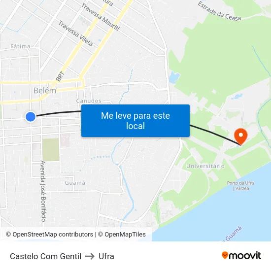 Castelo Com Gentil to Ufra map