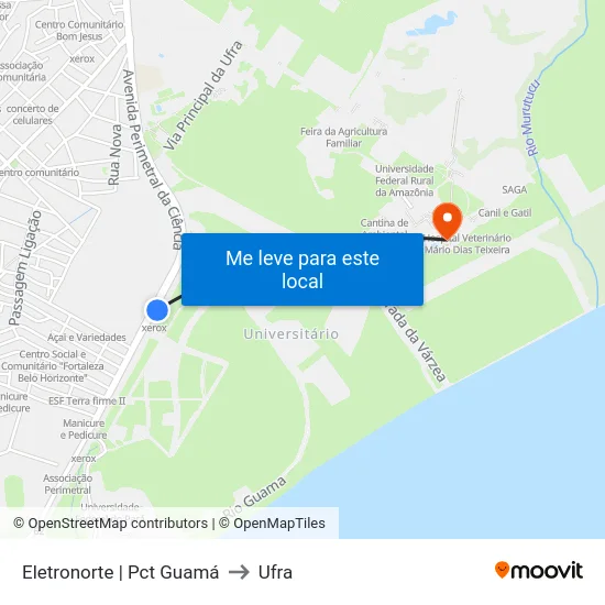 Eletronorte | Pct Guamá to Ufra map