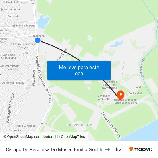 Campo De Pesquisa Do Museu Emílio Goeldi to Ufra map