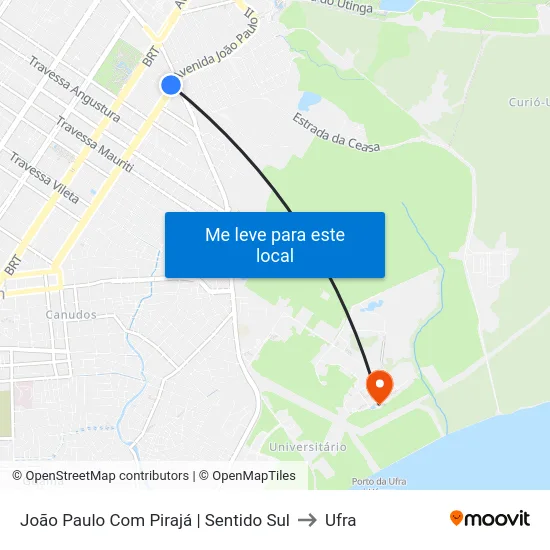 João Paulo Com Pirajá | Sentido Sul to Ufra map