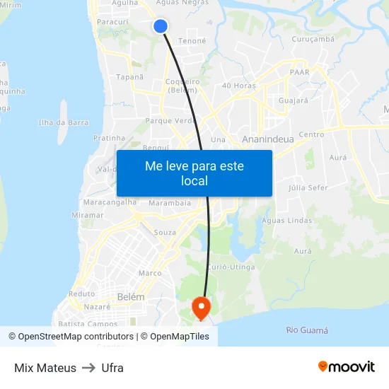 Mix Mateus to Ufra map